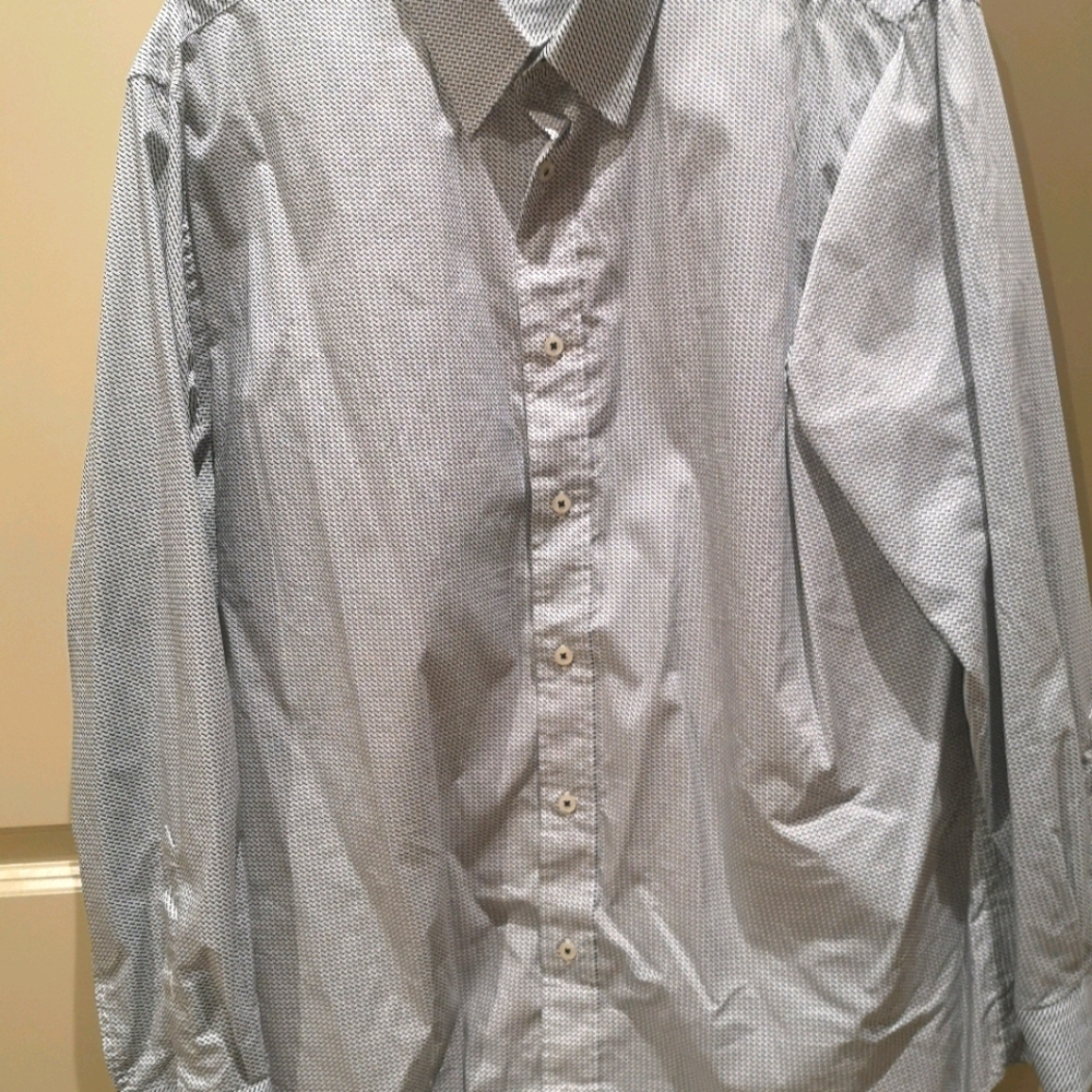 Men's dress shirt blue and white
